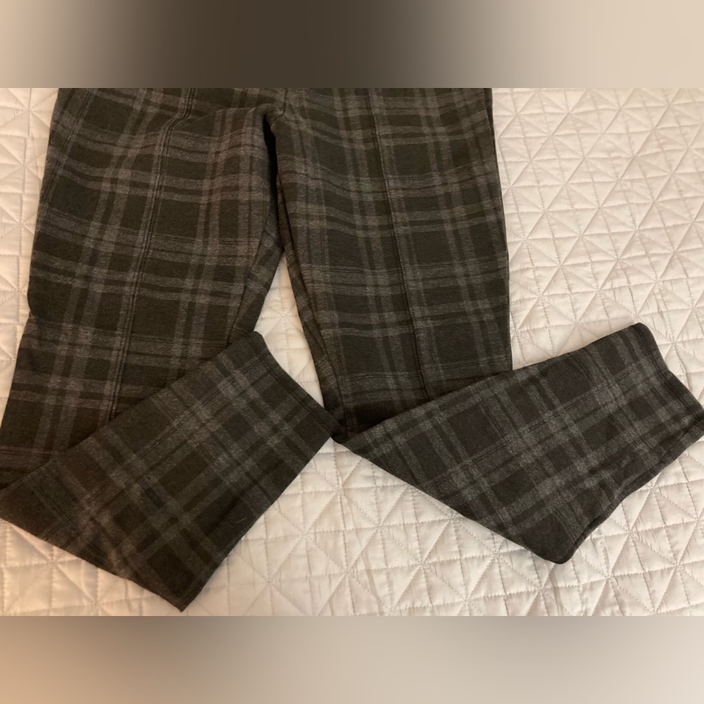 Time and Tru Plaid Slenderizing Pants Size XL 16-18 Tapered Leg Stretch Waist***